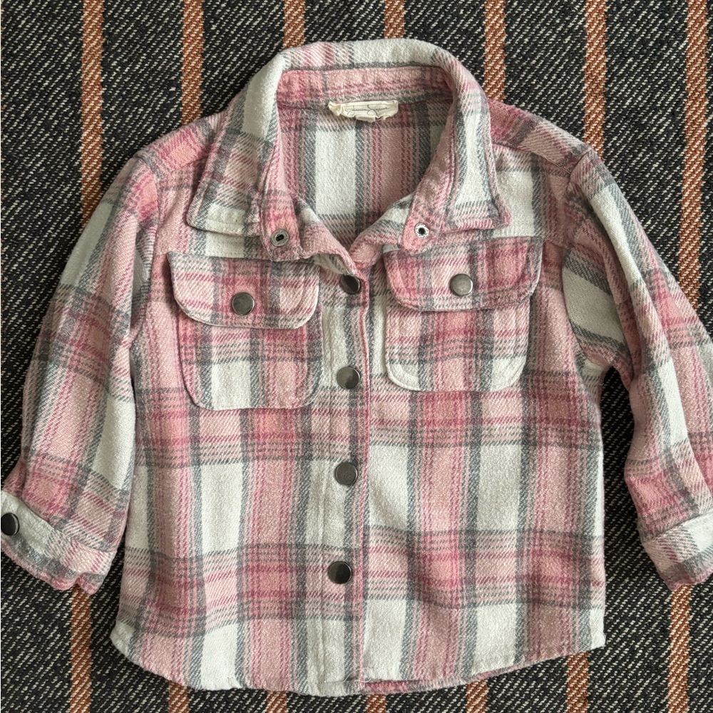 Jessica Simpson Pink Plaid Button Down Shirt